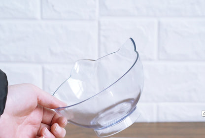 New Inclined Oblique Mouth Transparent Single Pet Bowl