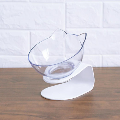 New Inclined Oblique Mouth Transparent Single Pet Bowl