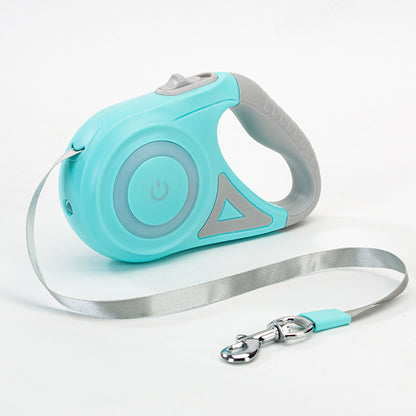 Pet Retractable Leash And Collar Spotlight Automatic Traction Rope