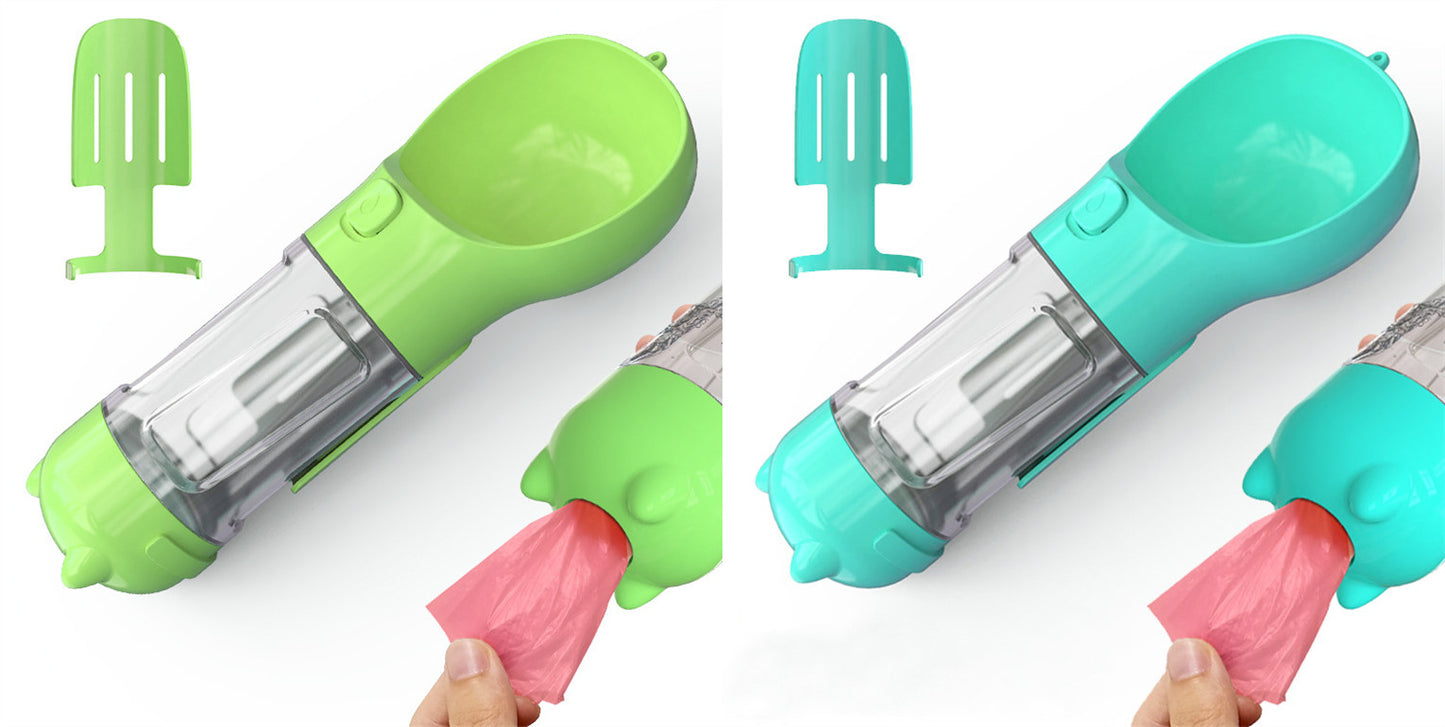 Pet Portable  Water Bottle Feeder Bowl Garbage Bag