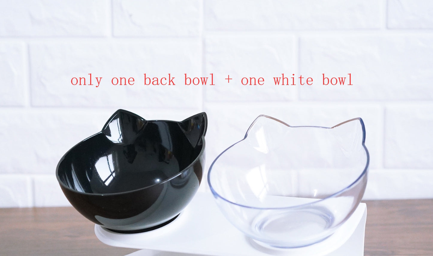 New Inclined Oblique Mouth Transparent Single Pet Bowl