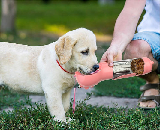 Pet Portable  Water Bottle Feeder Bowl Garbage Bag