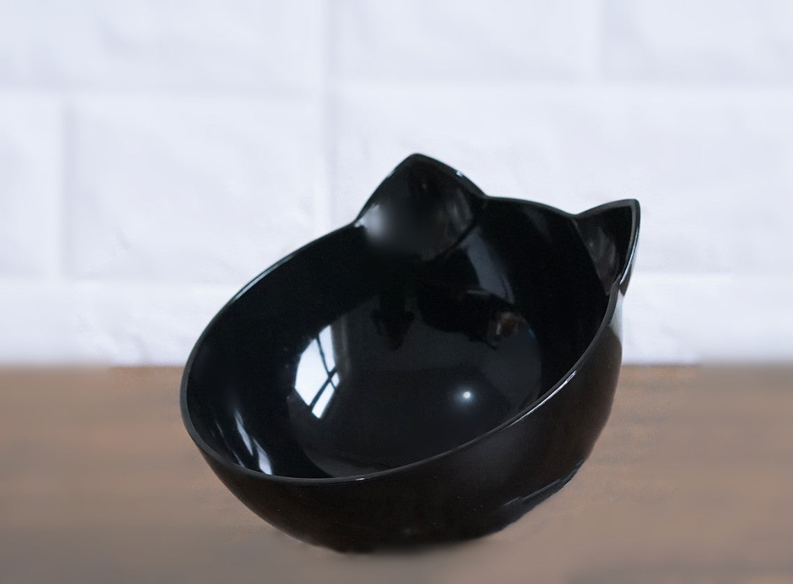 New Inclined Oblique Mouth Transparent Single Pet Bowl