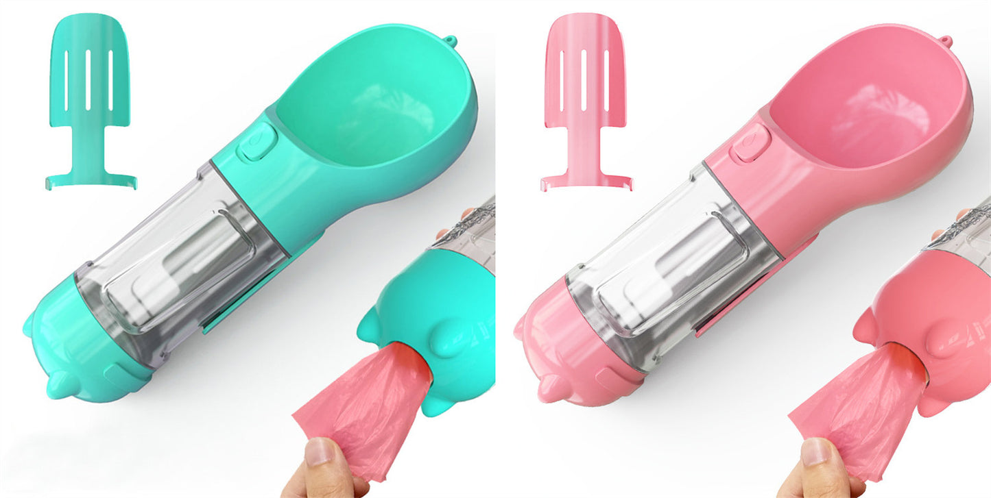 Pet Portable  Water Bottle Feeder Bowl Garbage Bag
