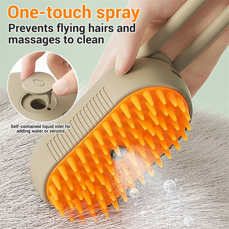 Pet 3 In 1 Electric Spray Steam Brush Comb Hair Removal