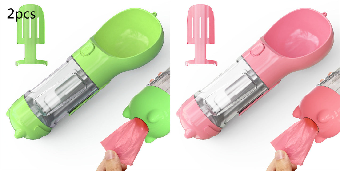Pet Portable  Water Bottle Feeder Bowl Garbage Bag