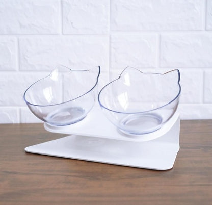 New Inclined Oblique Mouth Transparent Single Pet Bowl