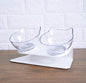 New Inclined Oblique Mouth Transparent Single Pet Bowl