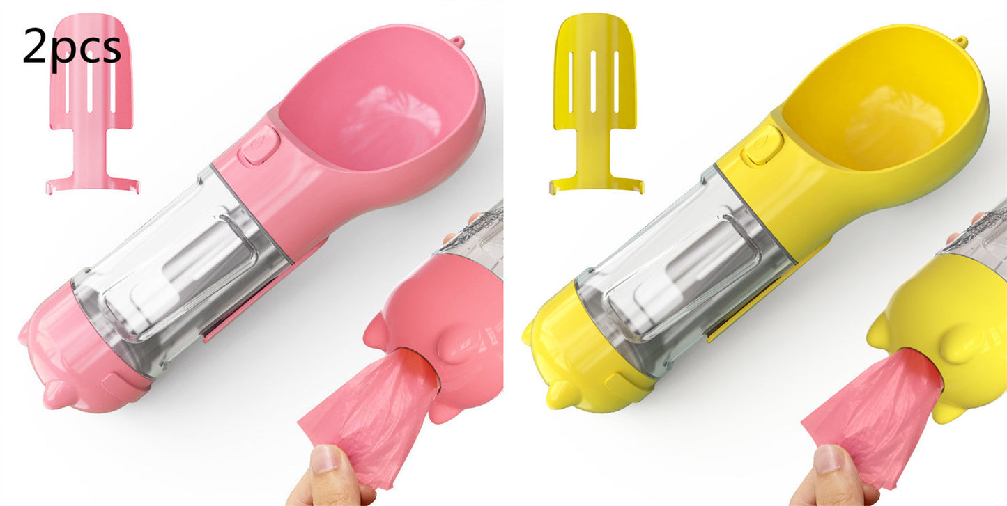 Pet Portable  Water Bottle Feeder Bowl Garbage Bag