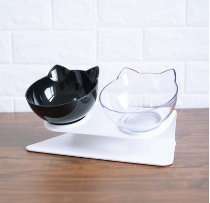 New Inclined Oblique Mouth Transparent Single Pet Bowl