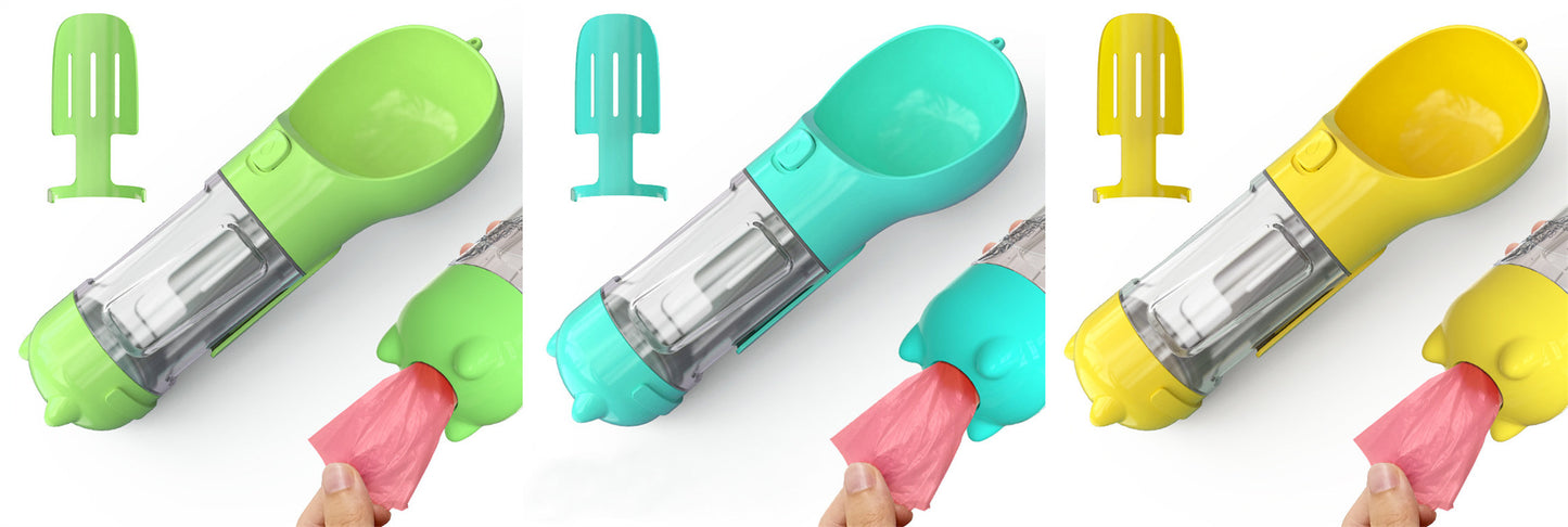 Pet Portable  Water Bottle Feeder Bowl Garbage Bag