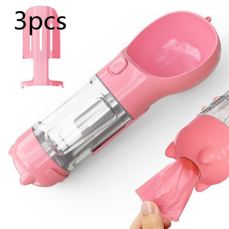 Pet Portable  Water Bottle Feeder Bowl Garbage Bag
