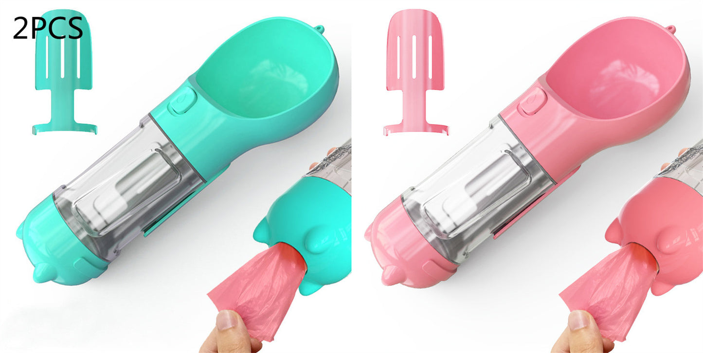 Pet Portable  Water Bottle Feeder Bowl Garbage Bag