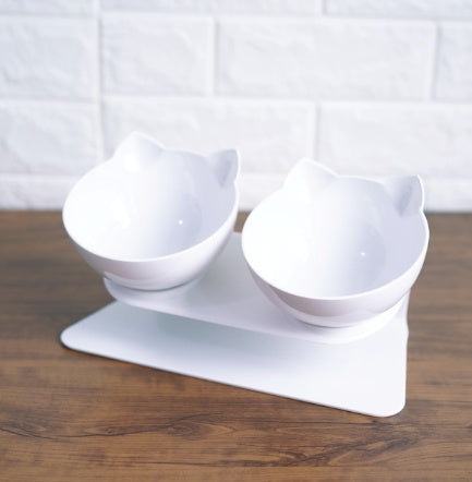 New Inclined Oblique Mouth Transparent Single Pet Bowl