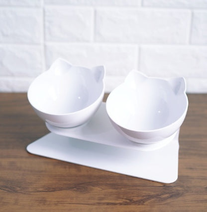 New Inclined Oblique Mouth Transparent Single Pet Bowl