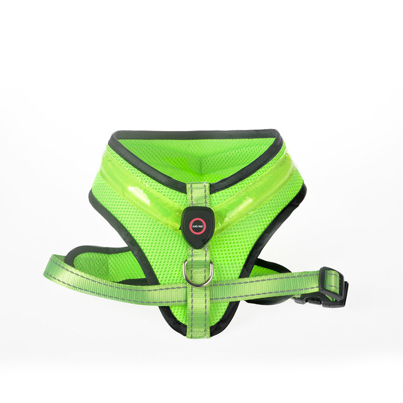 LED Luminous Pet Harness Led USB Charging Chest Strap Vest