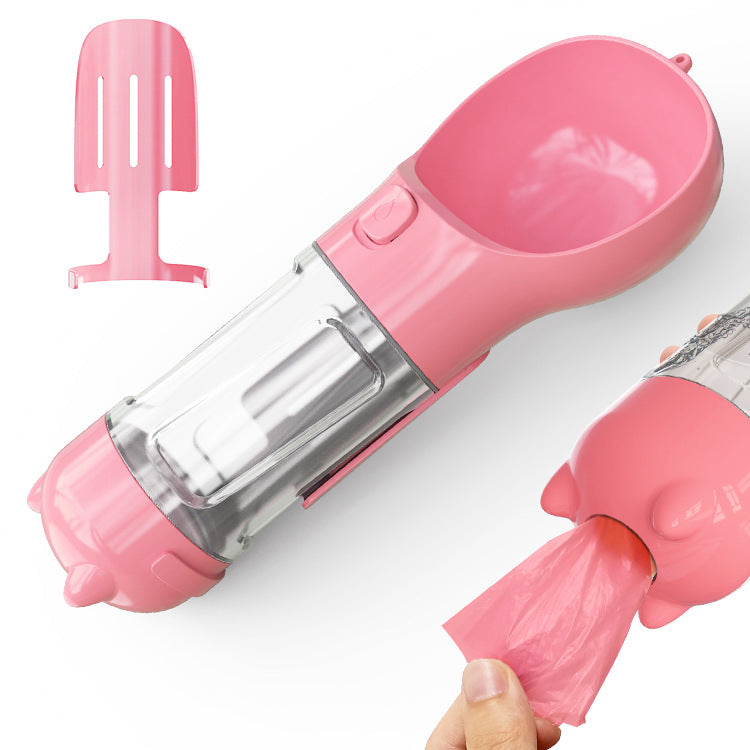 Pet Portable  Water Bottle Feeder Bowl Garbage Bag