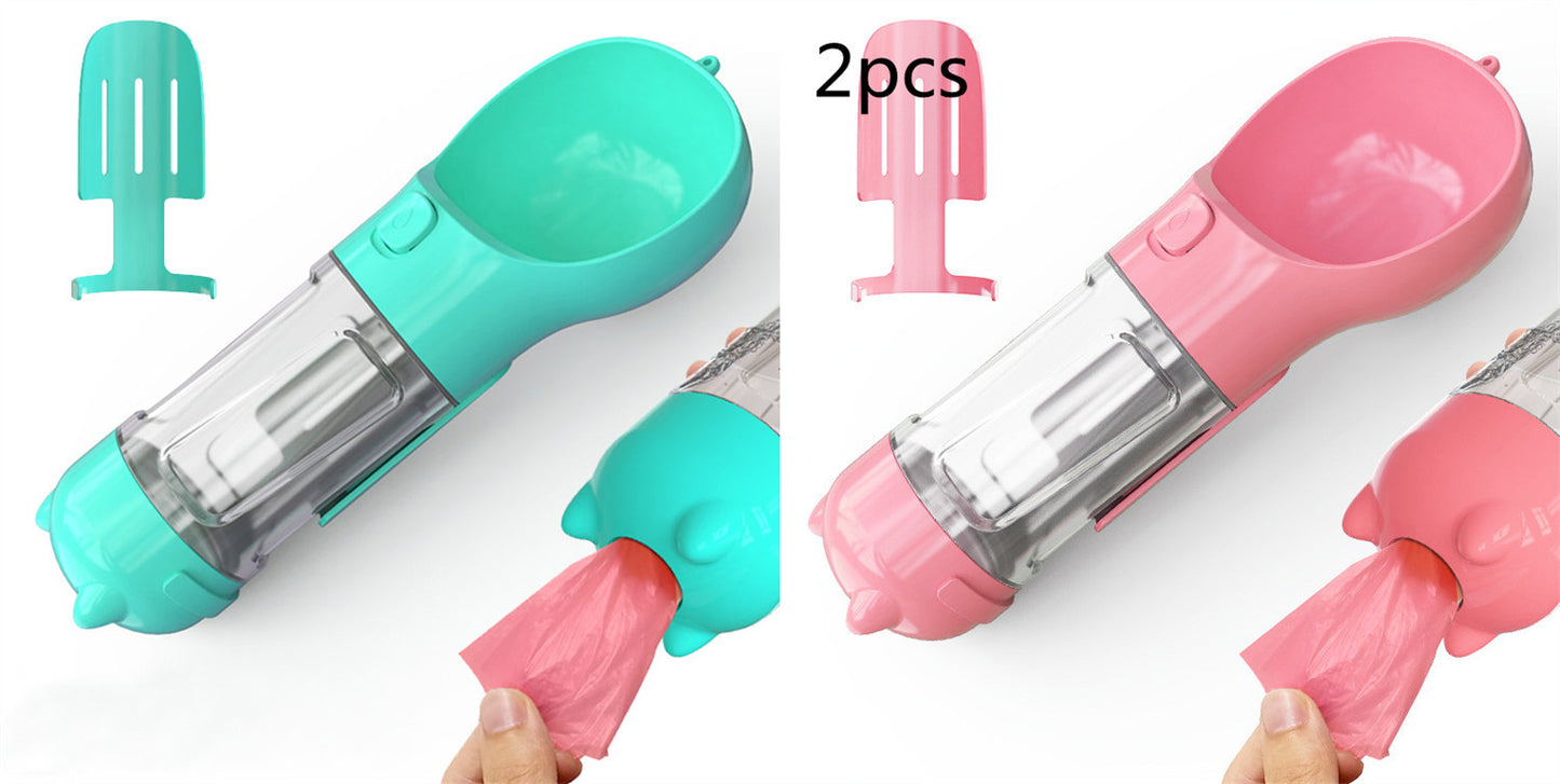 Pet Portable  Water Bottle Feeder Bowl Garbage Bag