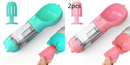 Pet Portable  Water Bottle Feeder Bowl Garbage Bag