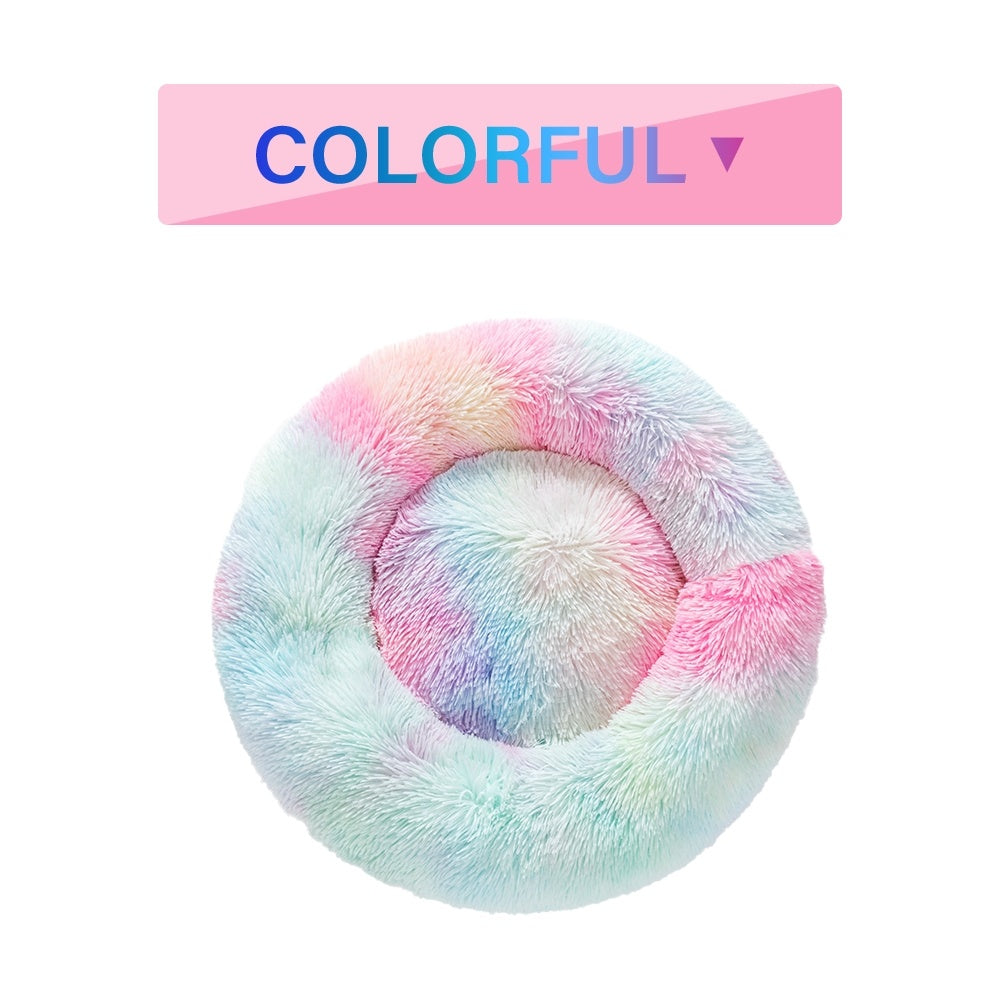 Fluffy Donut Soft Plush Pet Bed