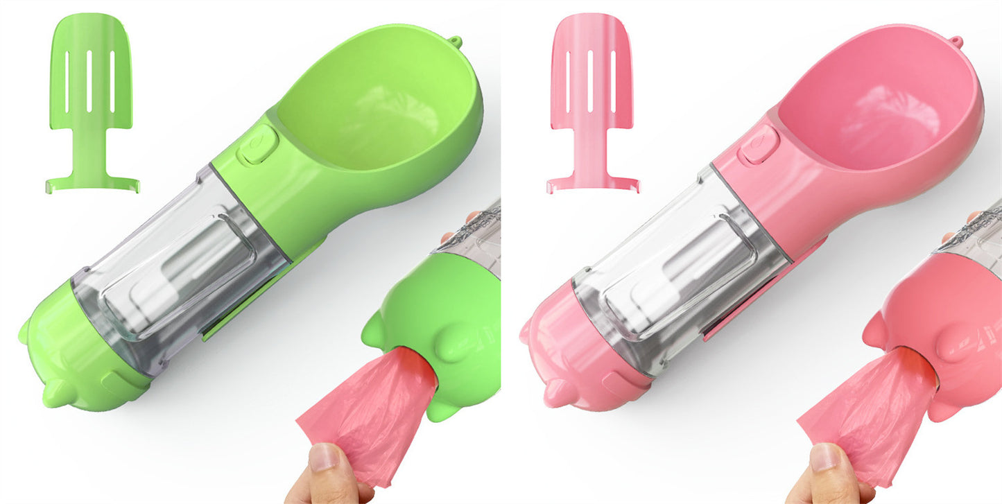 Pet Portable  Water Bottle Feeder Bowl Garbage Bag