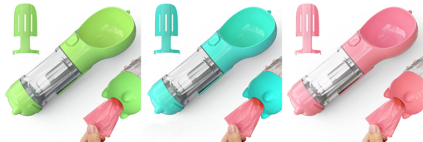 Pet Portable  Water Bottle Feeder Bowl Garbage Bag