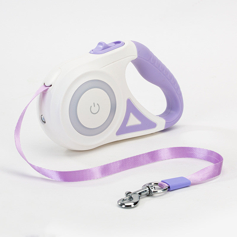 Pet Retractable Leash And Collar Spotlight Automatic Traction Rope