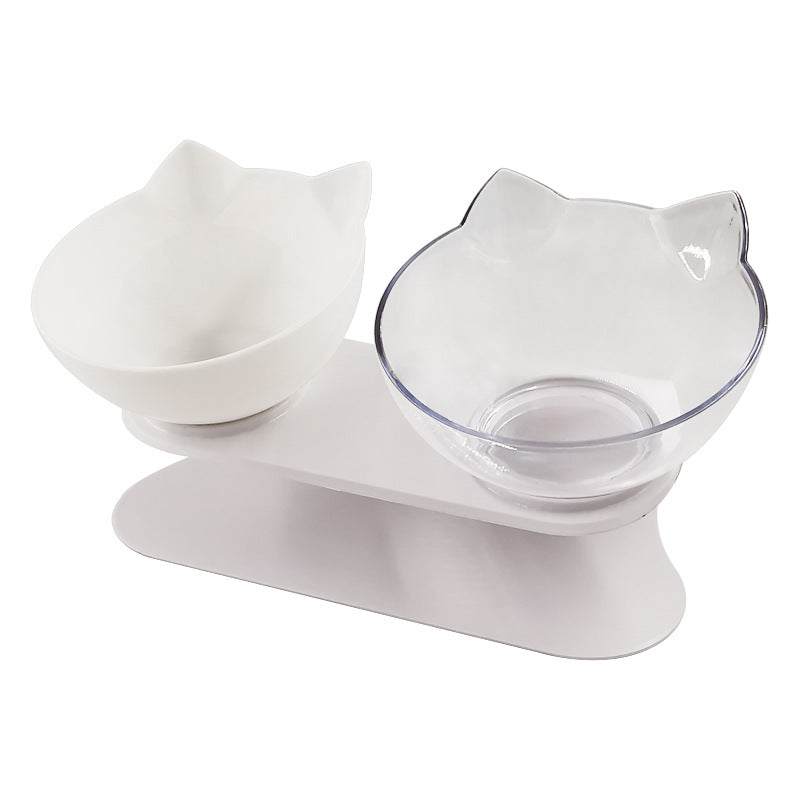 New Inclined Oblique Mouth Transparent Single Pet Bowl
