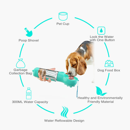 Pet Portable  Water Bottle Feeder Bowl Garbage Bag