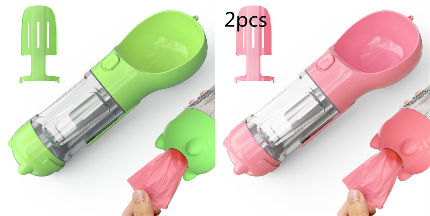 Pet Portable  Water Bottle Feeder Bowl Garbage Bag